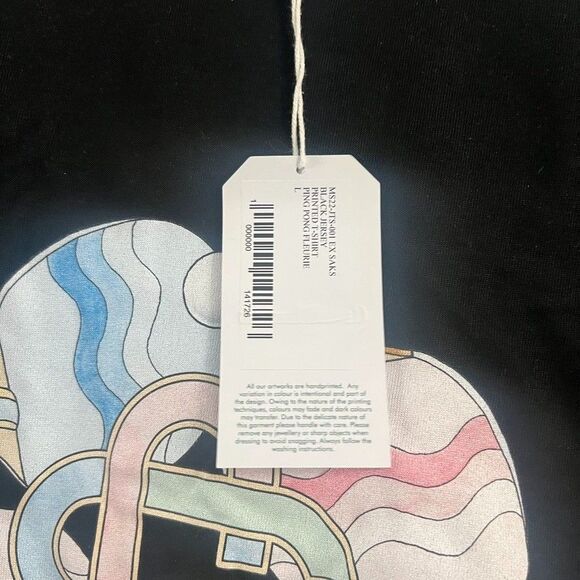 CASABLANCA Tennis Club T Shirt Mens Ping Pong Fleurie Black Large L NWT - Picture 3 of 5